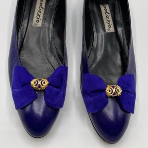 Palizzio Purple Women's Flat Dress Shoes size 9.5, With Purple Bow Accent